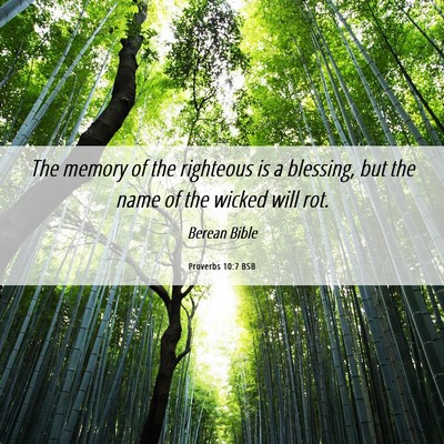 Picture 06 - Proverbs 10:7 BSB - The memory of the righteous is a blessing, but - Bible Verse Picture