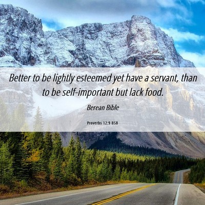 Picture 06 - Proverbs 12:9 BSB - Better to be lightly esteemed yet have a servant, - Bible Verse Picture