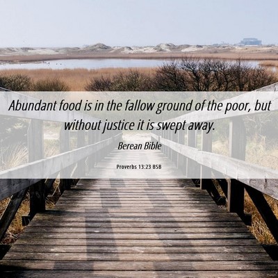 Picture 06 - Proverbs 13:23 BSB - Abundant food is in the fallow ground of the - Bible Verse Picture