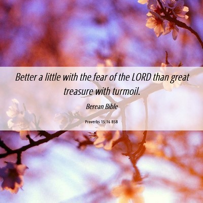 Picture 06 - Proverbs 15:16 BSB - Better a little with the fear of the LORD than - Bible Verse Picture