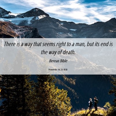 Picture 06 - Proverbs 16:25 BSB - There is a way that seems right to a man, but its - Bible Verse Picture
