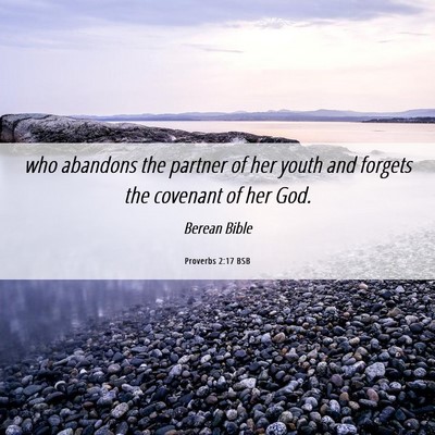 Picture 06 - Proverbs 2:17 BSB - who abandons the partner of her youth and forgets - Bible Verse Picture
