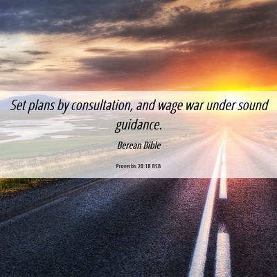 Picture 06 - Proverbs 20:18 BSB - Set plans by consultation, and wage war under - Bible Verse Picture
