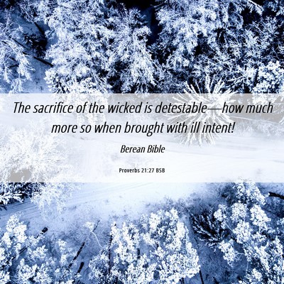 Picture 06 - Proverbs 21:27 BSB - The sacrifice of the wicked is detestable—how - Bible Verse Picture