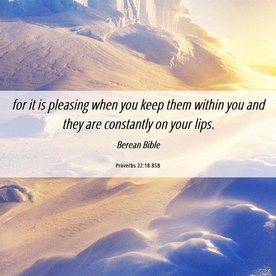 Picture 06 - Proverbs 22:18 BSB - for it is pleasing when you keep them within you - Bible Verse Picture