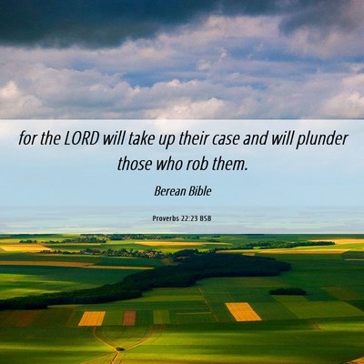 Picture 06 - Proverbs 22:23 BSB - for the LORD will take up their case and will - Bible Verse Picture