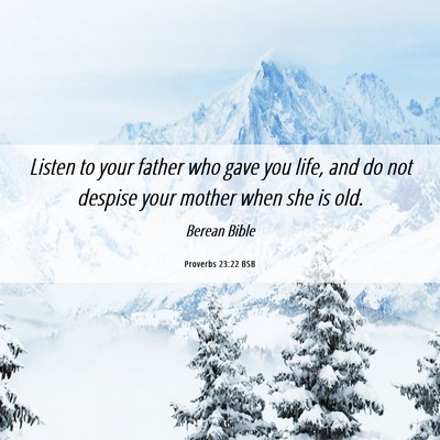 Picture 06 - Proverbs 23:22 BSB - Listen to your father who gave you life, and do - Bible Verse Picture
