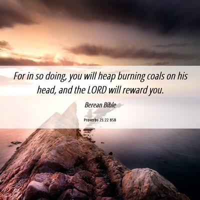 Picture 06 - Proverbs 25:22 BSB - For in so doing, you will heap burning coals on - Bible Verse Picture