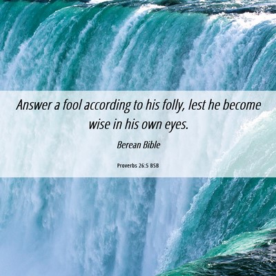 Picture 06 - Proverbs 26:5 BSB - Answer a fool according to his folly, lest he - Bible Verse Picture