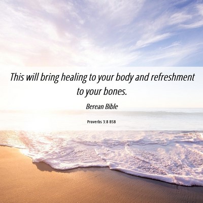 Picture 06 - Proverbs 3:8 BSB - This will bring healing to your body and - Bible Verse Picture