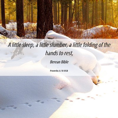 Picture 06 - Proverbs 6:10 BSB - A little sleep, a little slumber, a little - Bible Verse Picture