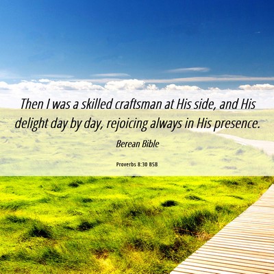 Picture 06 - Proverbs 8:30 BSB - Then I was a skilled craftsman at His side, and - Bible Verse Picture