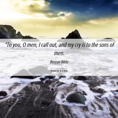 Picture 06 - Proverbs 8:4 BSB - “To you, O men, I call out, and my cry is to - Bible Verse Picture
