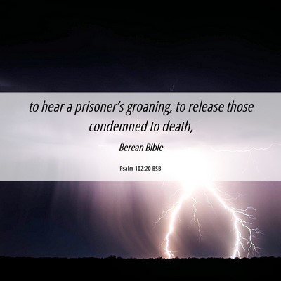 Picture 06 - Psalm 102:20 BSB - to hear a prisoner’s groaning, to release those - Bible Verse Picture