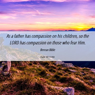 Picture 06 - Psalm 103:13 BSB - As a father has compassion on his children, so - Bible Verse Picture
