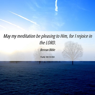 Picture 06 - Psalm 104:34 BSB - May my meditation be pleasing to Him, for I - Bible Verse Picture