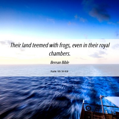 Picture 06 - Psalm 105:30 BSB - Their land teemed with frogs, even in their royal - Bible Verse Picture