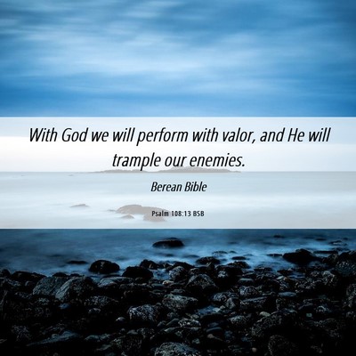 Picture 06 - Psalm 108:13 BSB - With God we will perform with valor, and He will - Bible Verse Picture