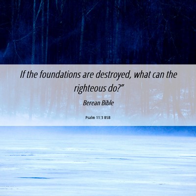 Picture 06 - Psalm 11:3 BSB - If the foundations are destroyed, what can the - Bible Verse Picture