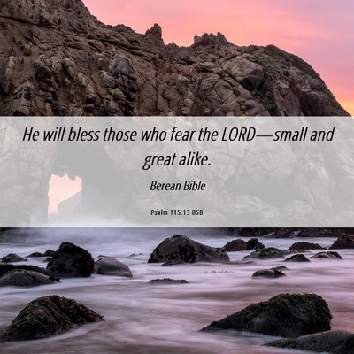 Picture 06 - Psalm 115:13 BSB - He will bless those who fear the LORD—small and - Bible Verse Picture