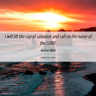Picture 06 - Psalm 116:13 BSB - I will lift the cup of salvation and call on the - Bible Verse Picture
