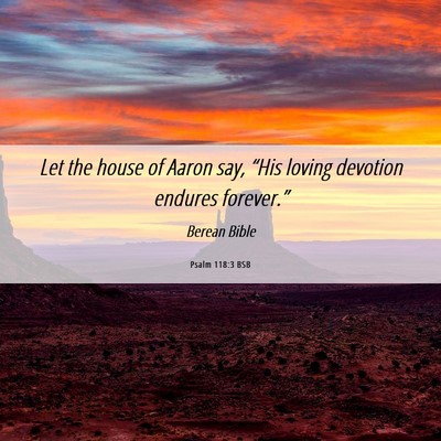 Picture 06 - Psalm 118:3 BSB - Let the house of Aaron say, “His loving - Bible Verse Picture