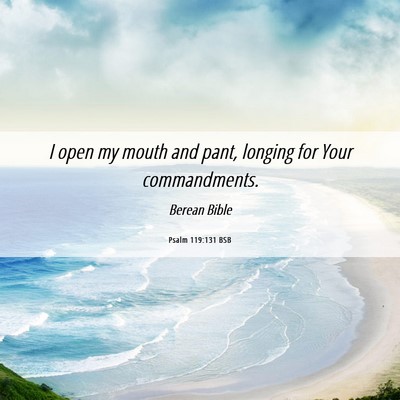 Picture 06 - Psalm 119:131 BSB - I open my mouth and pant, longing for Your - Bible Verse Picture
