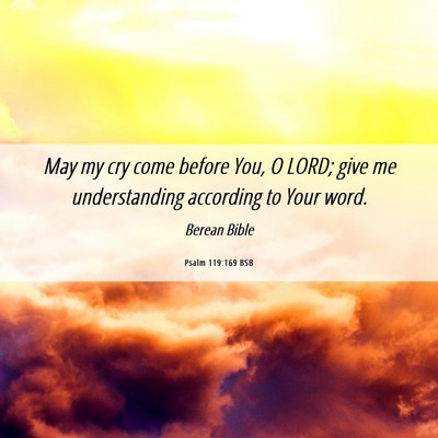 Picture 06 - Psalm 119:169 BSB - May my cry come before You, O LORD; give me - Bible Verse Picture