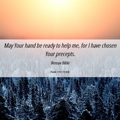 Picture 06 - Psalm 119:173 BSB - May Your hand be ready to help me, for I have - Bible Verse Picture