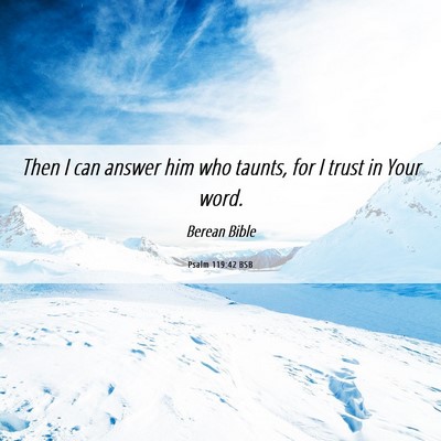 Picture 06 - Psalm 119:42 BSB - Then I can answer him who taunts, for I trust in - Bible Verse Picture