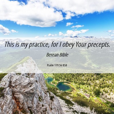 Picture 06 - Psalm 119:56 BSB - This is my practice, for I obey Your - Bible Verse Picture