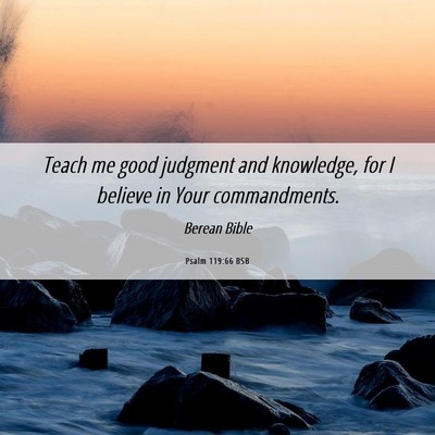 Picture 06 - Psalm 119:66 BSB - Teach me good judgment and knowledge, for I - Bible Verse Picture