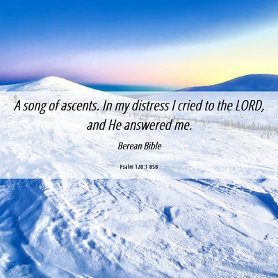 Picture 06 - Psalm 120:1 BSB - A song of ascents. In my distress I cried to the - Bible Verse Picture
