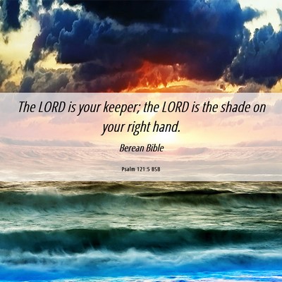 Picture 06 - Psalm 121:5 BSB - The LORD is your keeper; the LORD is the shade on - Bible Verse Picture