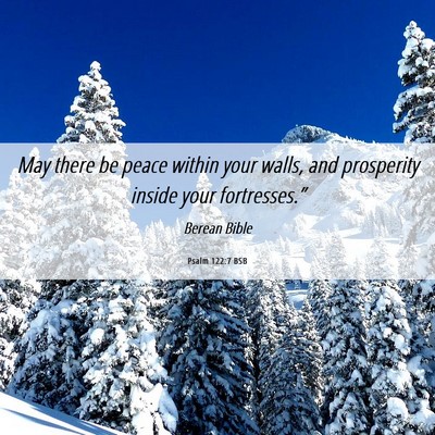 Picture 06 - Psalm 122:7 BSB - May there be peace within your walls, and - Bible Verse Picture
