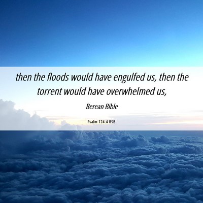 Picture 06 - Psalm 124:4 BSB - then the floods would have engulfed us, then the - Bible Verse Picture