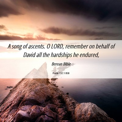 Picture 06 - Psalm 132:1 BSB - A song of ascents. O LORD, remember on behalf of - Bible Verse Picture