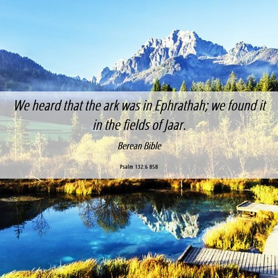 Picture 06 - Psalm 132:6 BSB - We heard that the ark was in Ephrathah; we found - Bible Verse Picture