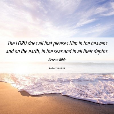 Picture 06 - Psalm 135:6 BSB - The LORD does all that pleases Him in the heavens - Bible Verse Picture