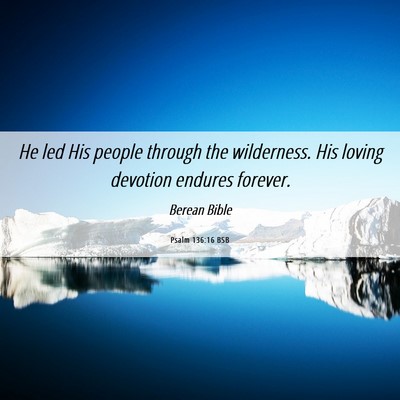 Picture 06 - Psalm 136:16 BSB - He led His people through the wilderness. His - Bible Verse Picture