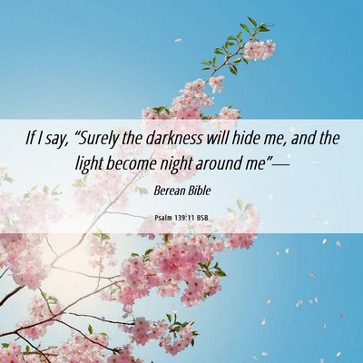 Picture 06 - Psalm 139:11 BSB - If I say, “Surely the darkness will hide me, - Bible Verse Picture