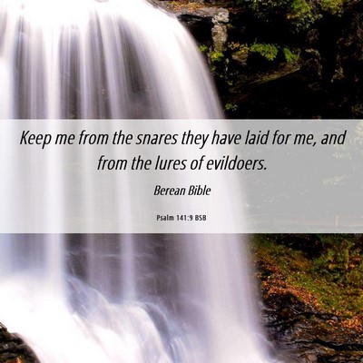 Picture 06 - Psalm 141:9 BSB - Keep me from the snares they have laid for me, - Bible Verse Picture
