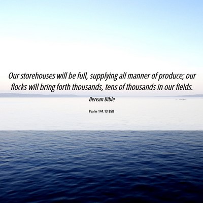 Picture 06 - Psalm 144:13 BSB - Our storehouses will be full, supplying all - Bible Verse Picture