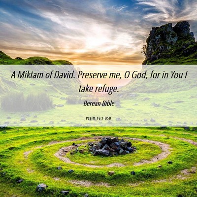 Picture 06 - Psalm 16:1 BSB - A Miktam of David. Preserve me, O God, for in You - Bible Verse Picture