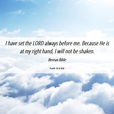 Picture 06 - Psalm 16:8 BSB - I have set the LORD always before me. Because He - Bible Verse Picture