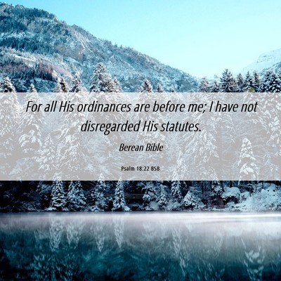 Picture 06 - Psalm 18:22 BSB - For all His ordinances are before me; I have not - Bible Verse Picture