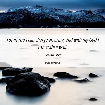 Picture 06 - Psalm 18:29 BSB - For in You I can charge an army, and with my God - Bible Verse Picture