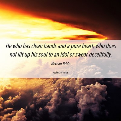 Picture 06 - Psalm 24:4 BSB - He who has clean hands and a pure heart, who does - Bible Verse Picture