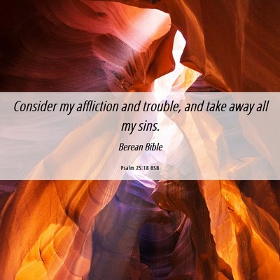 Picture 06 - Psalm 25:18 BSB - Consider my affliction and trouble, and take away - Bible Verse Picture