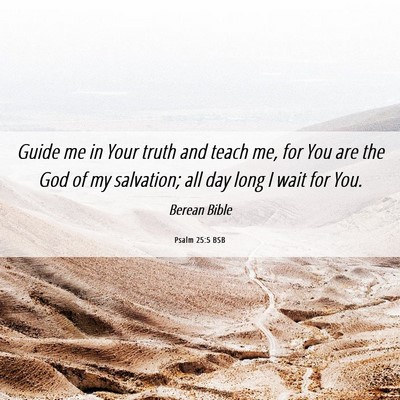 Picture 06 - Psalm 25:5 BSB - Guide me in Your truth and teach me, for You are - Bible Verse Picture